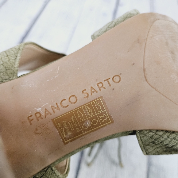 FRANCO SARTO | Gem suede leather strappy open toe lace-up heeled sandals - Picture 8 of 10